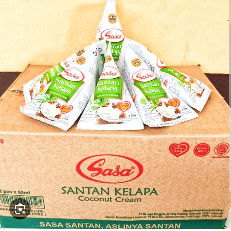 

SANTAN CAIR MERK SASA 1 KARTON ISI 32 PCS KEMASAN 65 GRAM