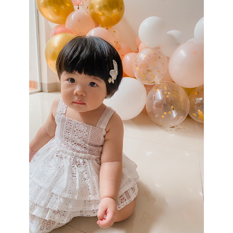 Ziel Kids - Ivy Dress - Dress Brokat Putih 1-2 thn