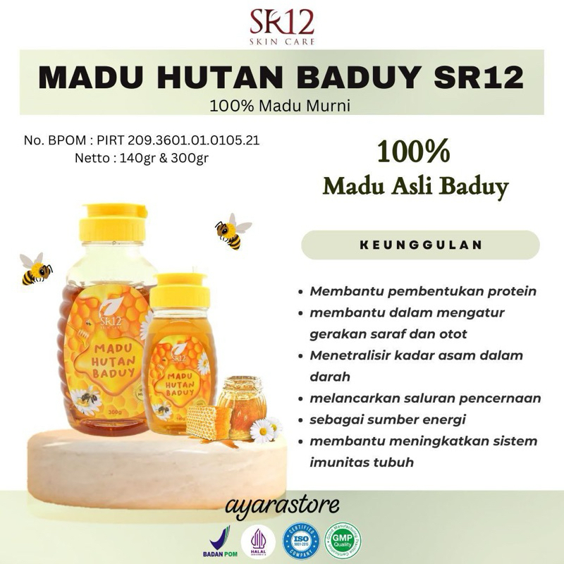 

(ayarastore) Madu Hutan Baduy SR12 Madu Lebah Desa Madu Asli Baduy Original Halal BPOM