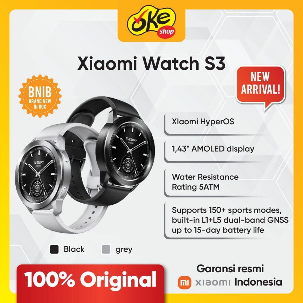 Xiaomi Smartwatch S3 Hyper Os NFC Garansi Resmi Xiaomi Indonesia