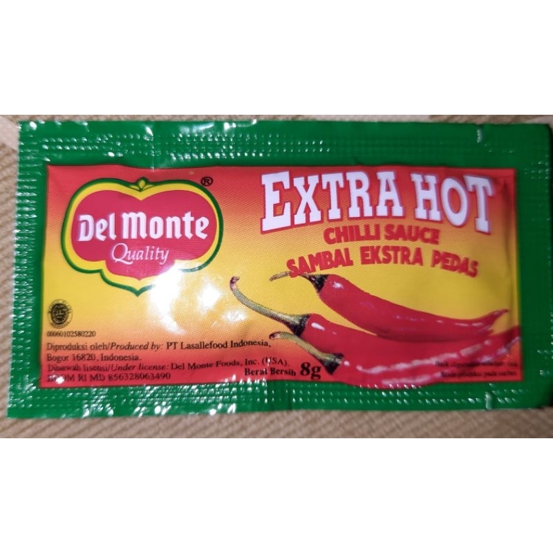 

Del Monte Saus Tomat & Saus Sambal Extra Pedas 8gr