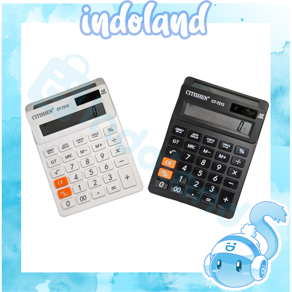 

☀ INDOLAND ☀ Kalkulator 2 Layar CT-7212 12 Digit - Calculator Check Dual 2 Power R1101