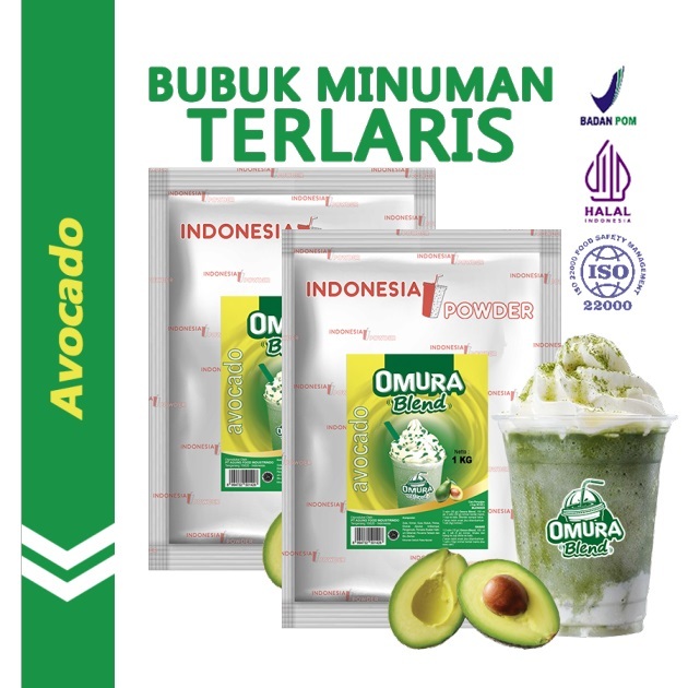 

[Bundle 2Bag x 1Kg] Rasa Avocado Bubuk Minuman Premium Merk Omura Blend (Mix Gula)