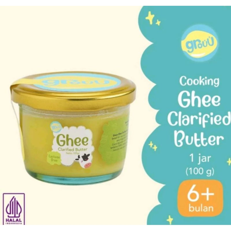 

GROUU Ghee Clarified Butter 100gr | Mentega rendah laktosa BB booster