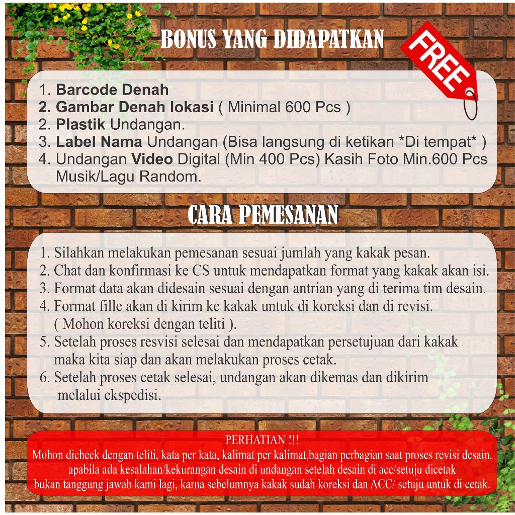 

Undangan Pernikahan Sesuai Reques Kalian