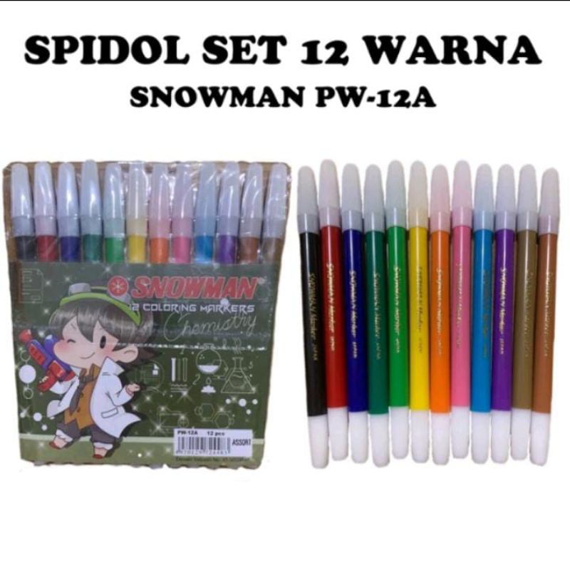 

SPIDOL SNOWMAN WARNA-WARNI 12 WARNA