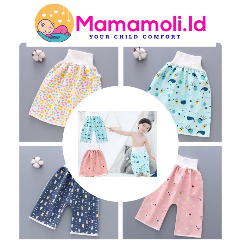 KODE V35R Celana Rok Ompol Ngompol Anak Bayi Celana Perlak Pipis Anak Waterproof Rok Clodi Anti Ngom