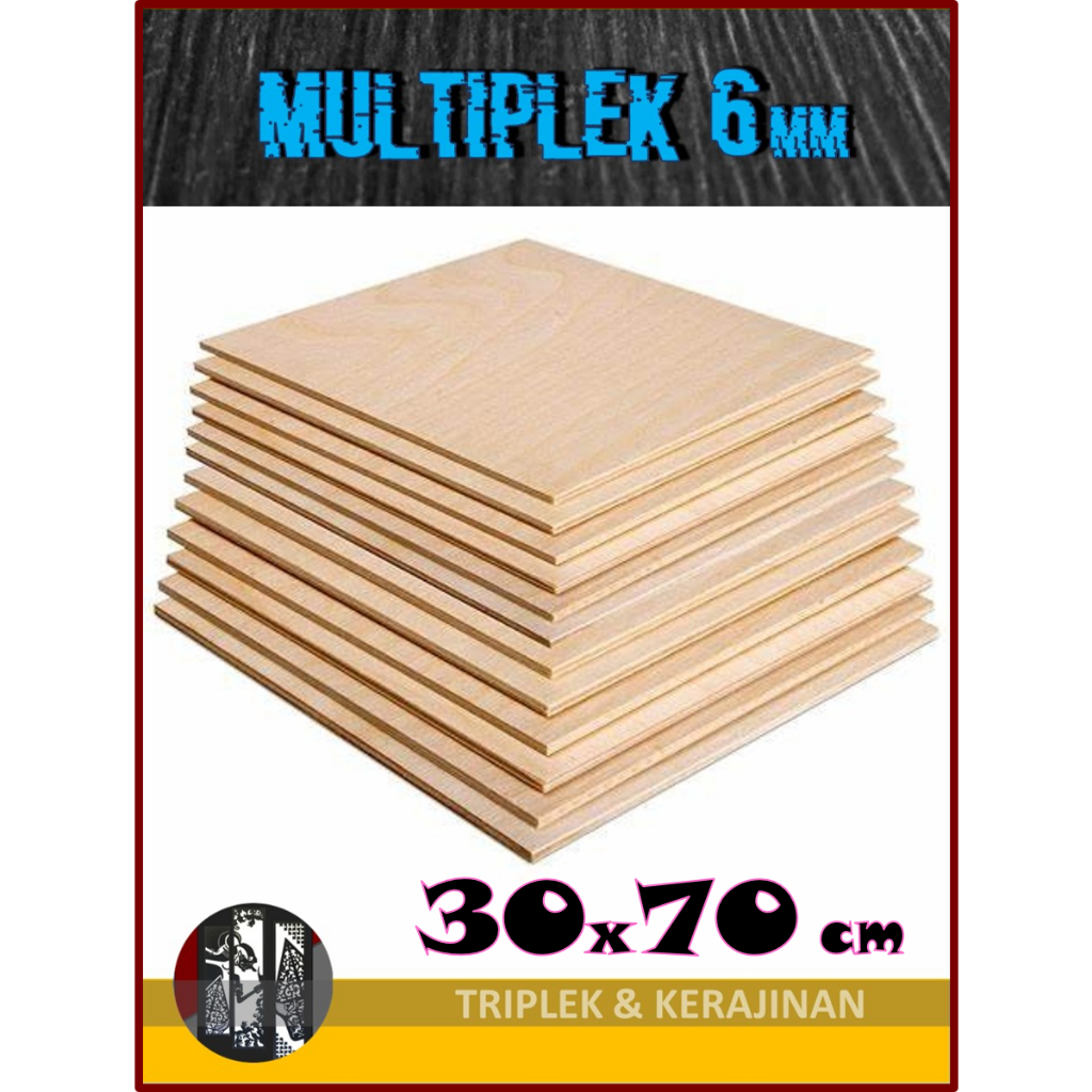 Triplek 6mm 30x70 cm | Kualitas Premium Multiplek|Plywood (6 mm 30 x 70 | 70x30 | 70 x 30 cm)