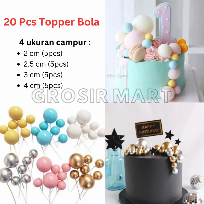 

BISA COD 2Pcs Topper Bola Kue Ulang Tahun Ultah Hiasan Kue Bentuk Bola Bulat Tusuk Cake Topper Ball Hiasan Bola Metalik Doff Hiasan Kue Tart Bola Emas