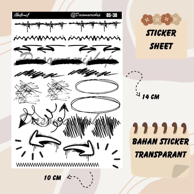 

Abstract Sticker Sheet For Journal/Scrapbook