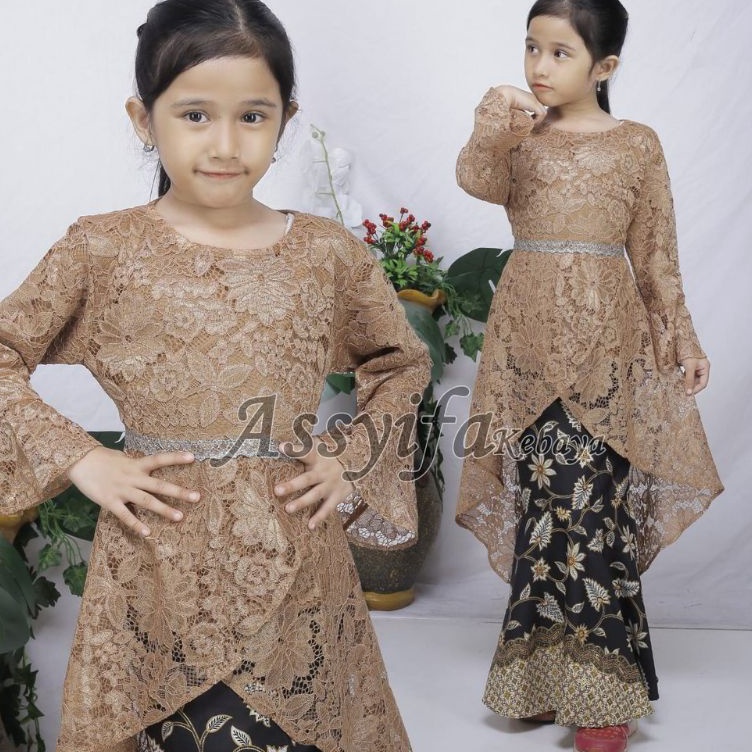KODE R23U IndahKebaya  BAJU KEBAYA ANAK 412Thn  KEBAYA TUNIK TIARA BROKAT ANAK SD  BAJU ANAK PESTA K