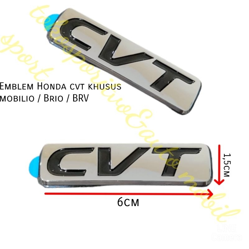 EMBLEM TULISAN HONDA CVT MOBILIO BRV BRIO CHROME CVT