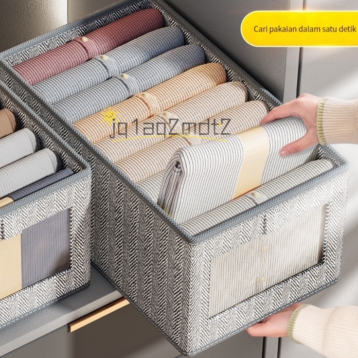 Sale Tempat baju lipat Foldable Underwearr Storage Box Non Woven Clothing Organizer kotak baju kotak