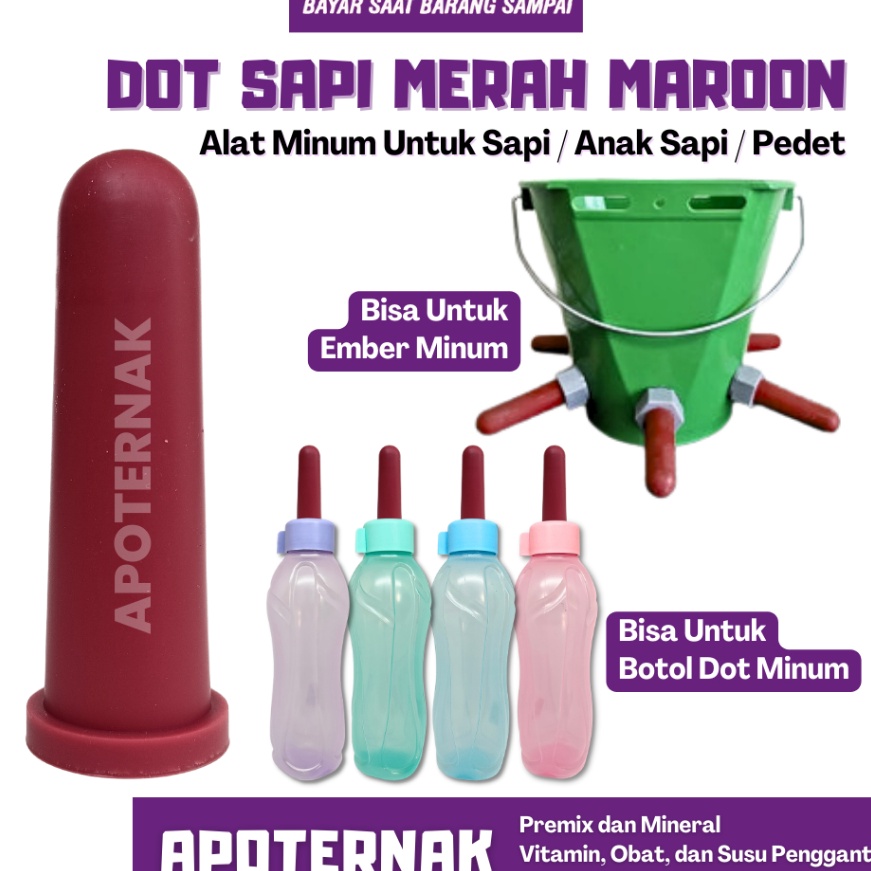 KP8 DOT SAPI PEDET MERAH MAROON  Dot Susu untuk Pedet Anak Sapi