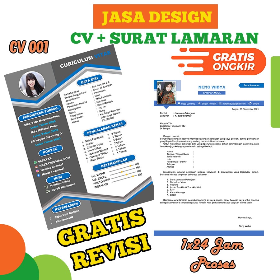 Cv Lamaran Jasa Pembuatan Cv dan Lamaran Kerja Jasa Cv Curiculum Vitae