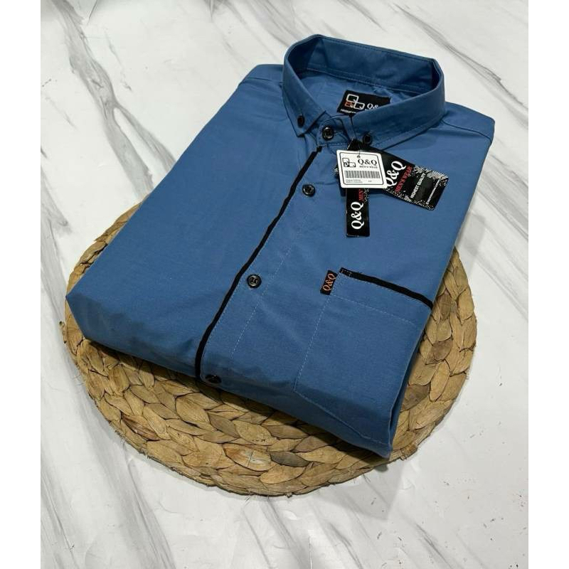 KEMEJA LIST LENGAN PENDEK WARNA YALE BLUE MAROON MOCCHA HITAM NAVY KEMEJA LENGAN PENDEK KEMEJA IMPOR