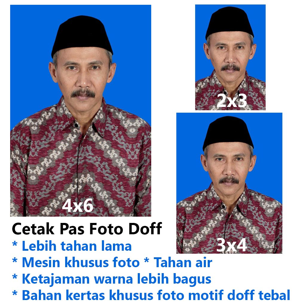 Cetak Pas Foto Doff 4x6 3x4 2x3 Best Quality