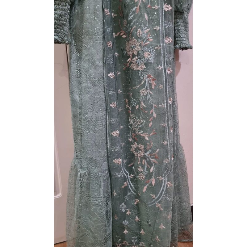 Dress Gaun Gamis Pesta Muslimah Full Brokat