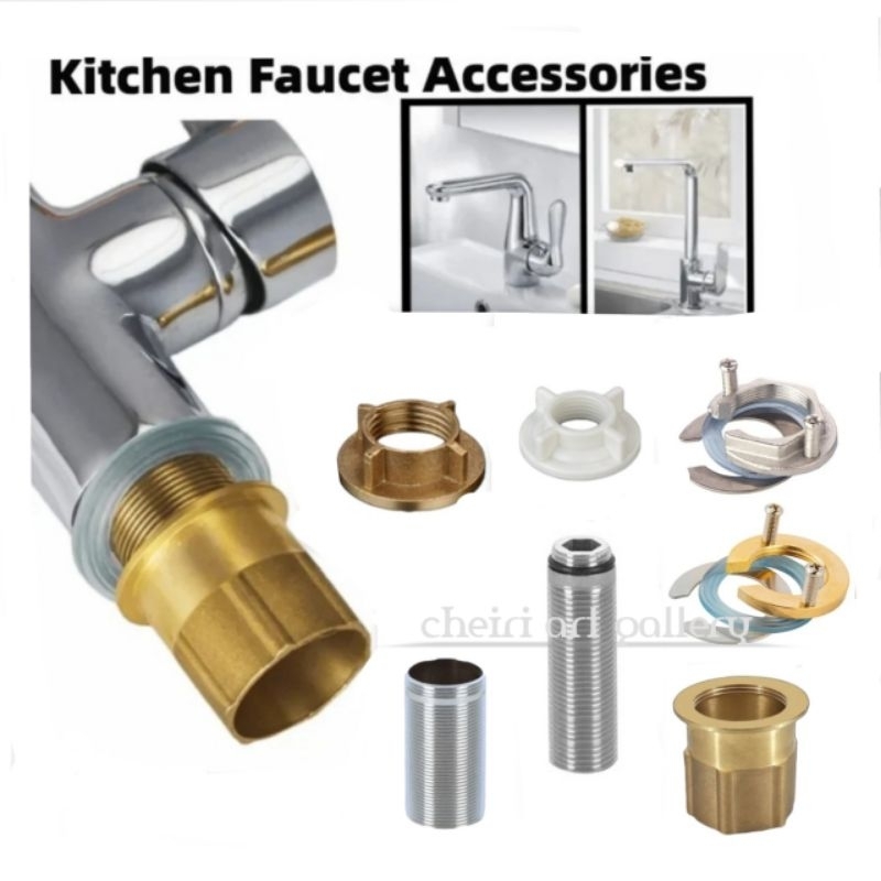 Drat Kran Kuningan 1/2inch/Drat Kunci bawah Wastafel / ring Spare part mur keran nepel karet sink me