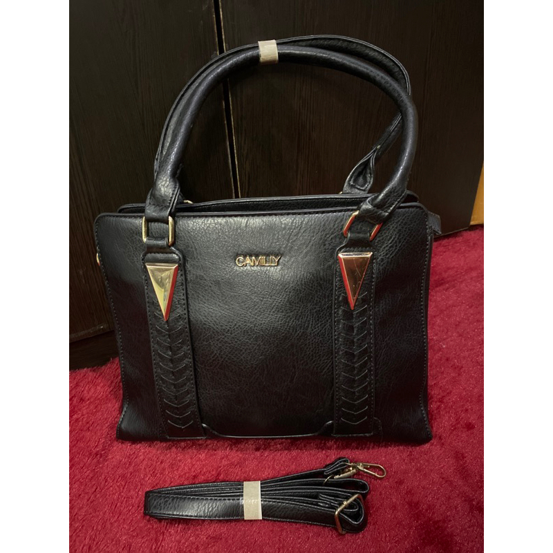 TAS WANITA KERJA WARNA HITAM / TAS IMPORT BRANDED