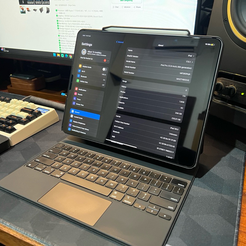 iPad Pro M2 (Gen 6) 12,9 Inch 256gb Wifi + Cellular (Garansi IBOX Juli 2024) + Apple Pencil 2nd Gen 