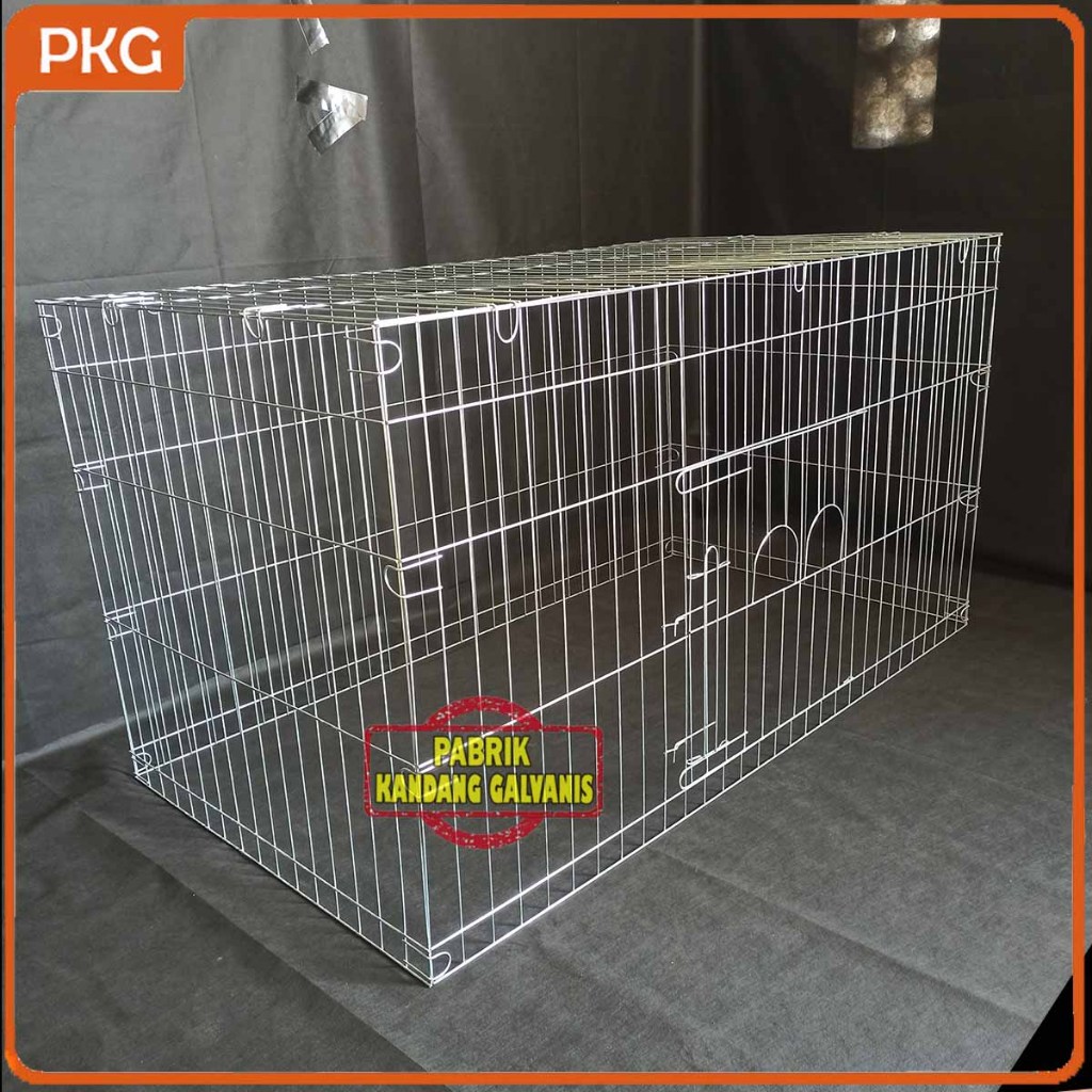 Kandang Ayam Umbaran Galvanis 150x80x80 Lipat Anti Karat, Kurungan Besi Minimalis Ayam Bangkok