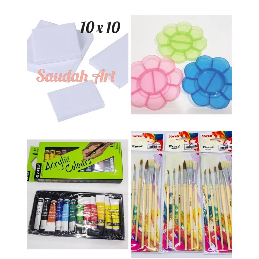 

STOCK TERUPDATE Paket kanvas Lukis kanvas 1x1paletkuascat akrilik