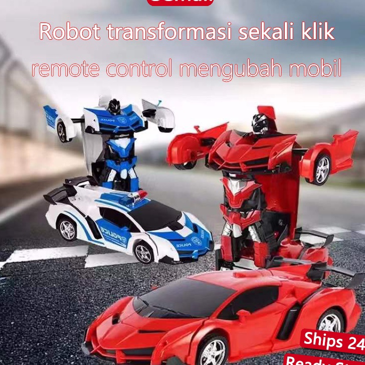 KI3 2 in 1 Listrik RC Mobil Transformasi Robot Anak Lakilaki Mainan Luar Ruangan Remote Control Olah