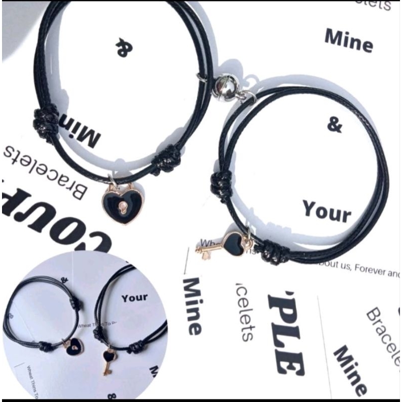 Gelang couple hati dan kunci