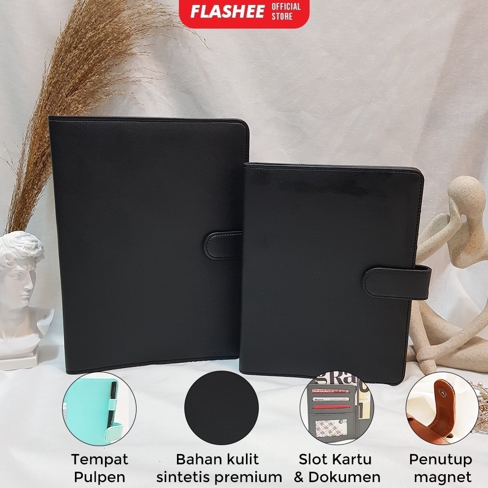 

KODE G39S Flashee Binder Polos Hitam A5 2 Ring B5 26 Ring Agenda Polos Binder Polos A5 B5 Organizer Eksklusif