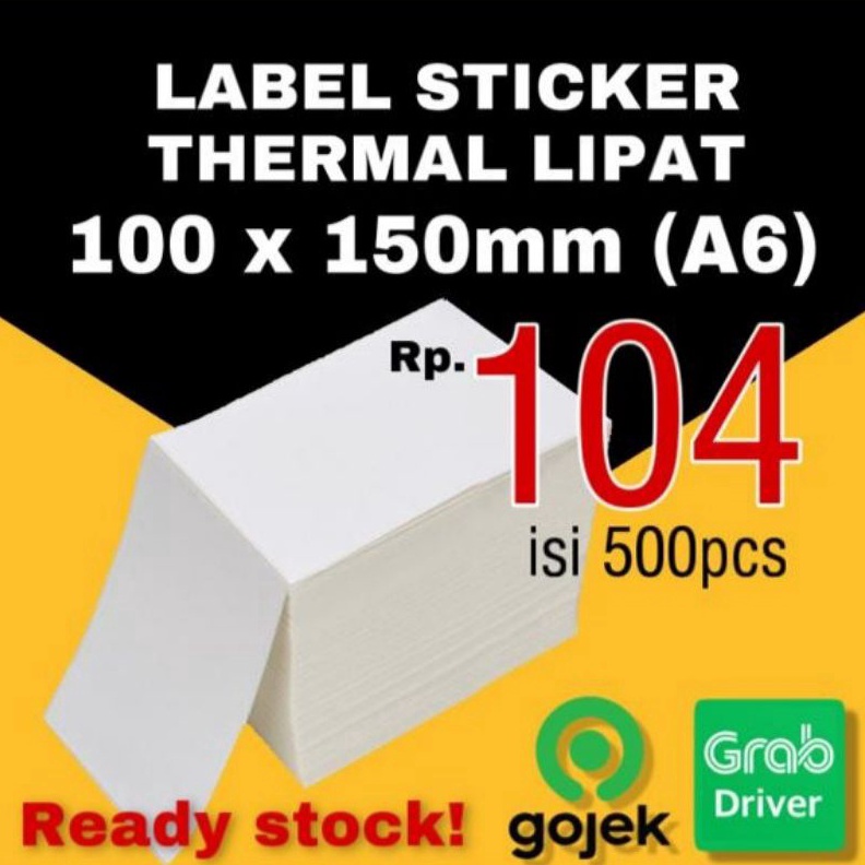 

KODE I39O KERTAS STICKER LABEL THERMAL LIPAT 1x15 BARCODE A6