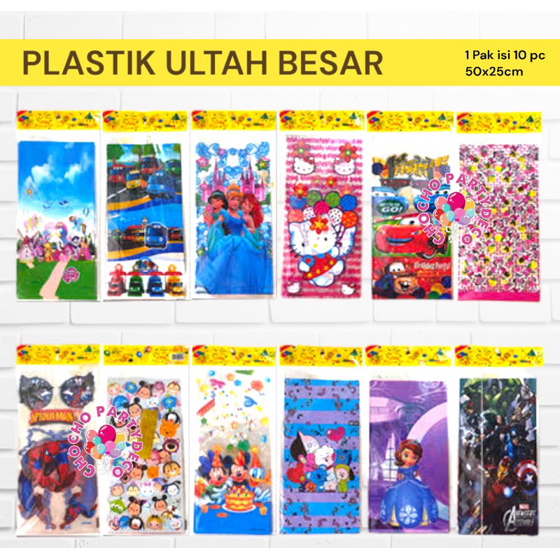 

Plastik Ulang Tahun Anak BESAR isi 10 25x50 CM / Plastik Snack Ulang Tahun