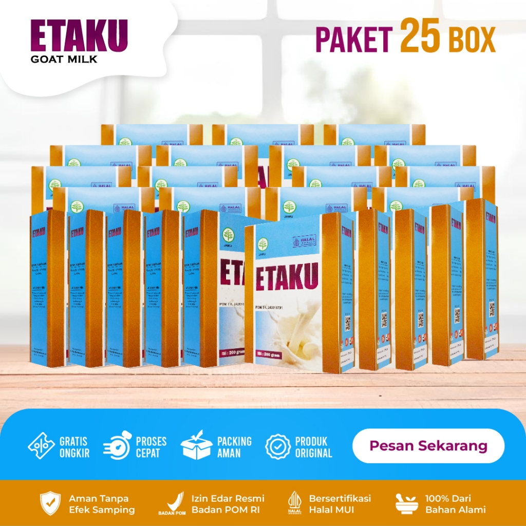 

Etaku Goat Milk Susu Kambing Etawa Asli Paket 25 Box