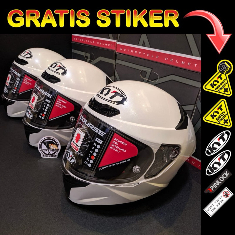 HELM KYT TT Course TTC TTCourse ORIGINAL Solid White Gloss