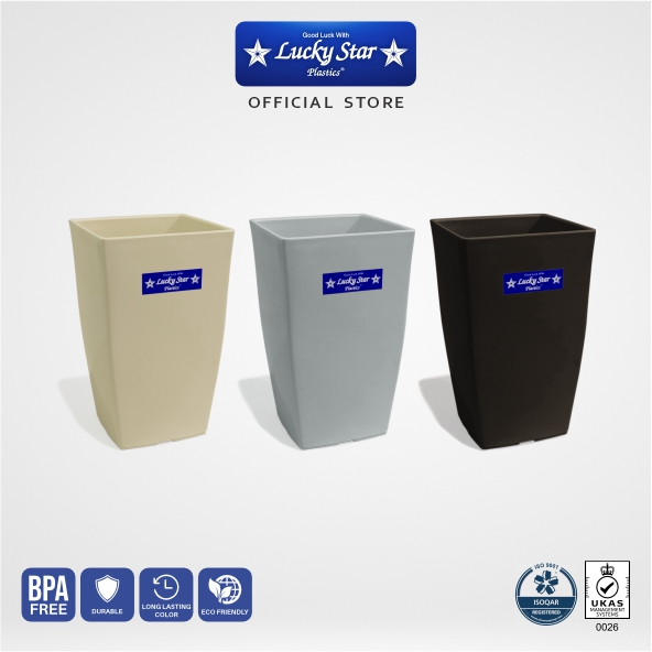 Lucky Star - POT BUNGA PLASTIK / POT BUNGA SEGI MINIMALIS JAPAN / PERLENGKAPAN BERKEBUN