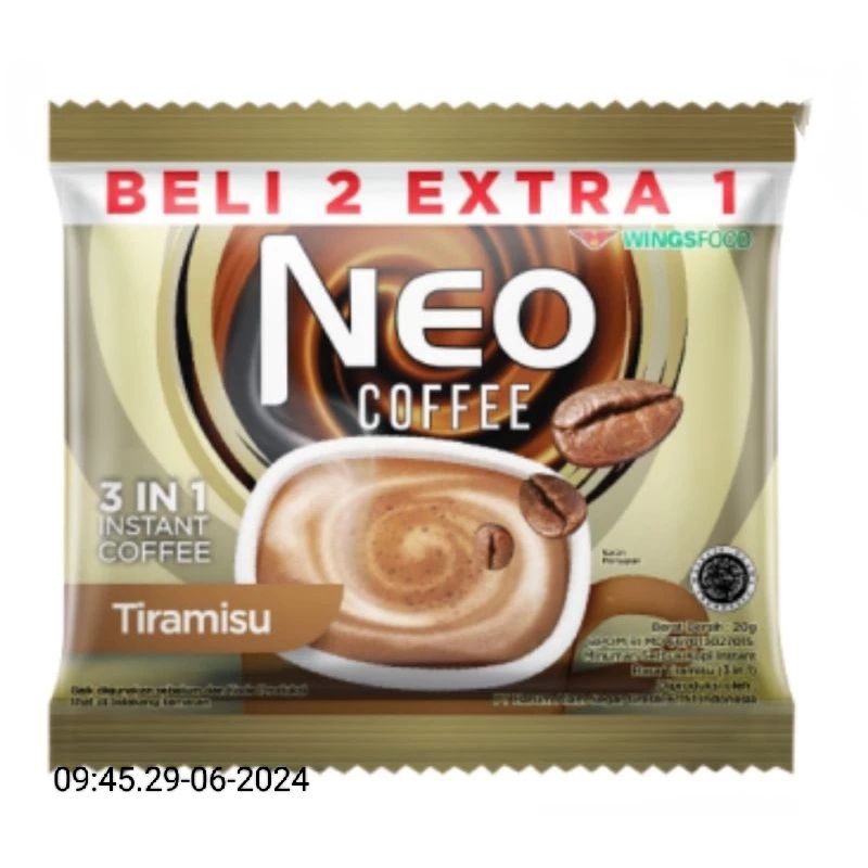 

Neo Coffee Tiramisu 20 gram. Beli 2 gratis 1