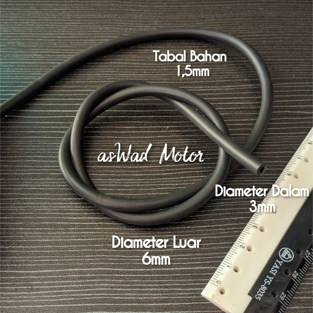 Selang Hawa Mini Diameter Dalam 2,5-3mm Universal Motor 100cm/ Selang Hawa Selang Udara Karbu / Sela