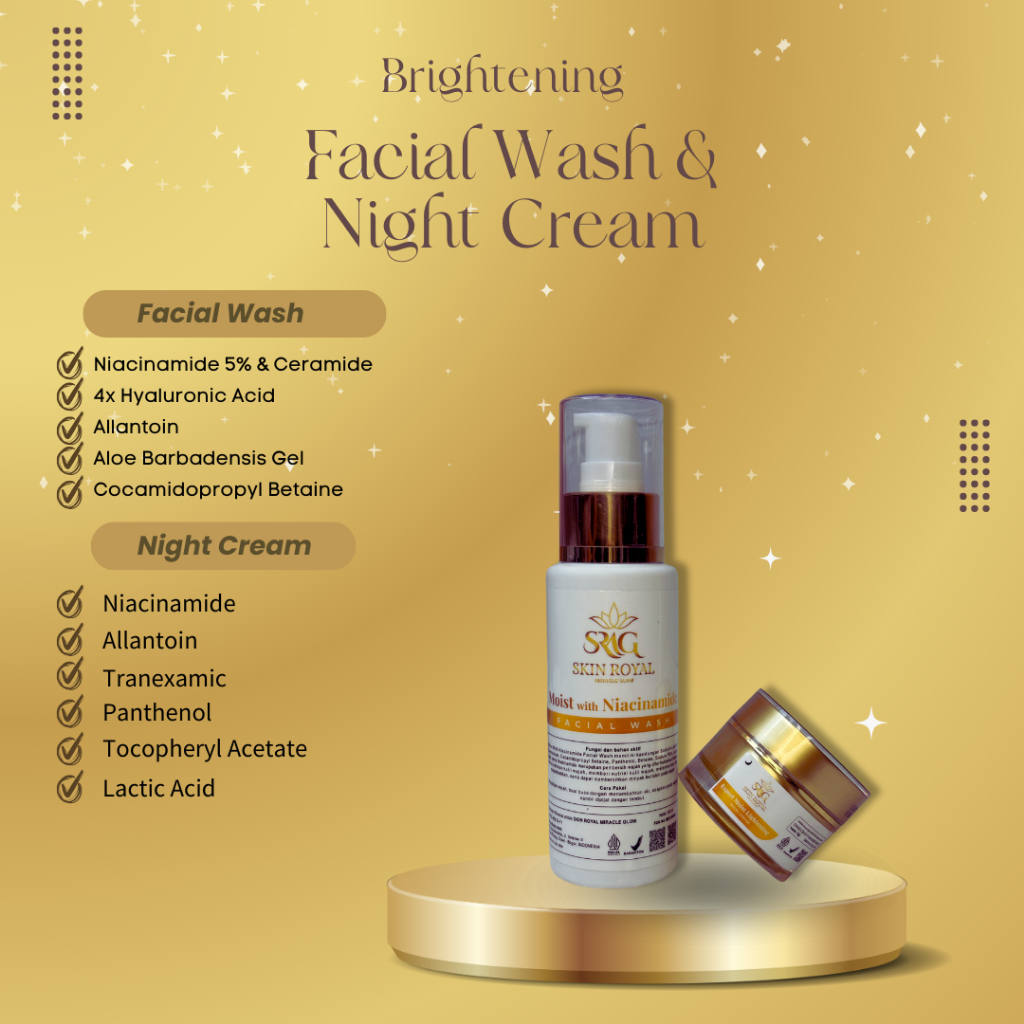 [Best Seller] Facial Wash (Moist With Niacinamide Facial Wash) & Night Cream (Expert Moist Lightenin