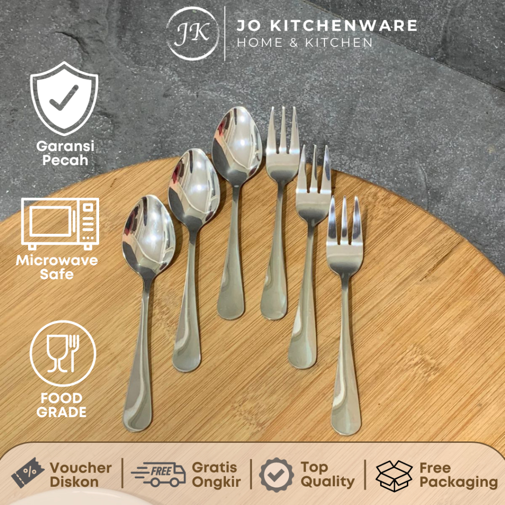 Sendok Garpu kecil stainless steel / sendok garpu premium antikarat SET 6PCS 0104 0114