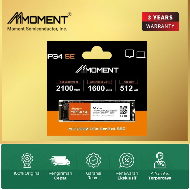SSD Moment  MP34 SE 512GB NVME M.2 2280 GEN 3x4