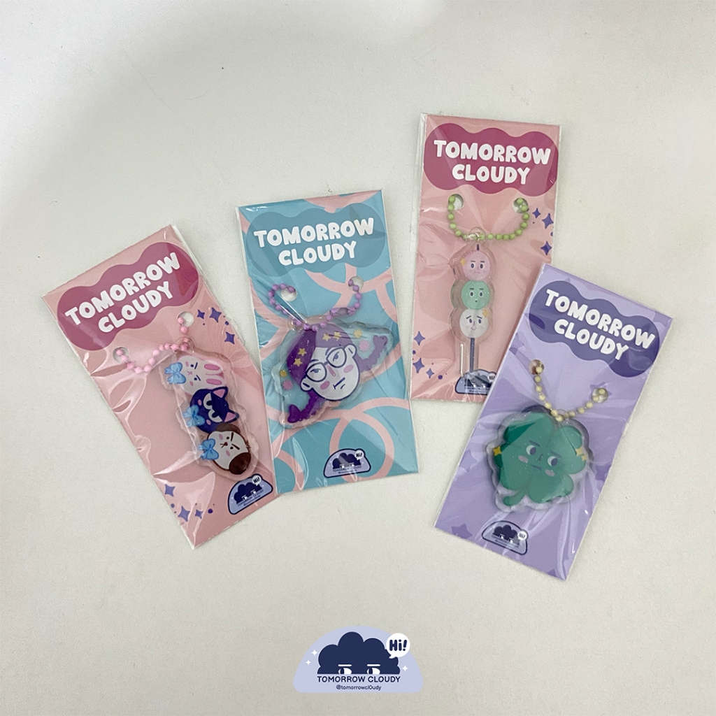 Tomorrow Cloudy Keychain Epoxy Glitter