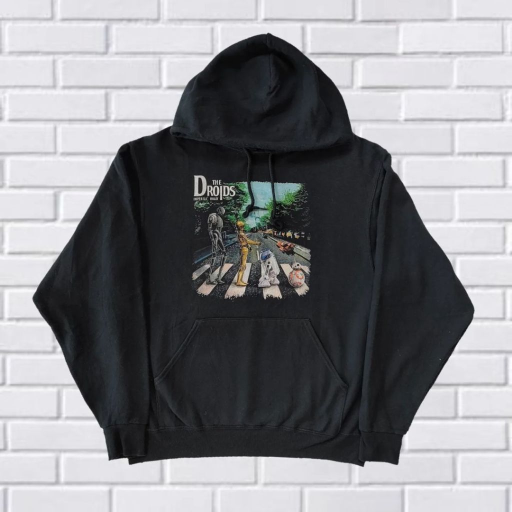 SWEATER HOODIE THE BEATLES PARODI, THE DROIDS IMPERIAL ROAD, SIZE M (SECOND BRANDED) PEKAT, HD0045