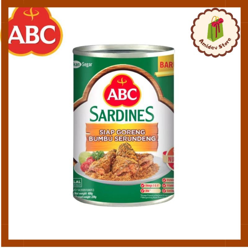 

ABC Sardines Sarden Siap Goreng Bumbu Serundeng 400g