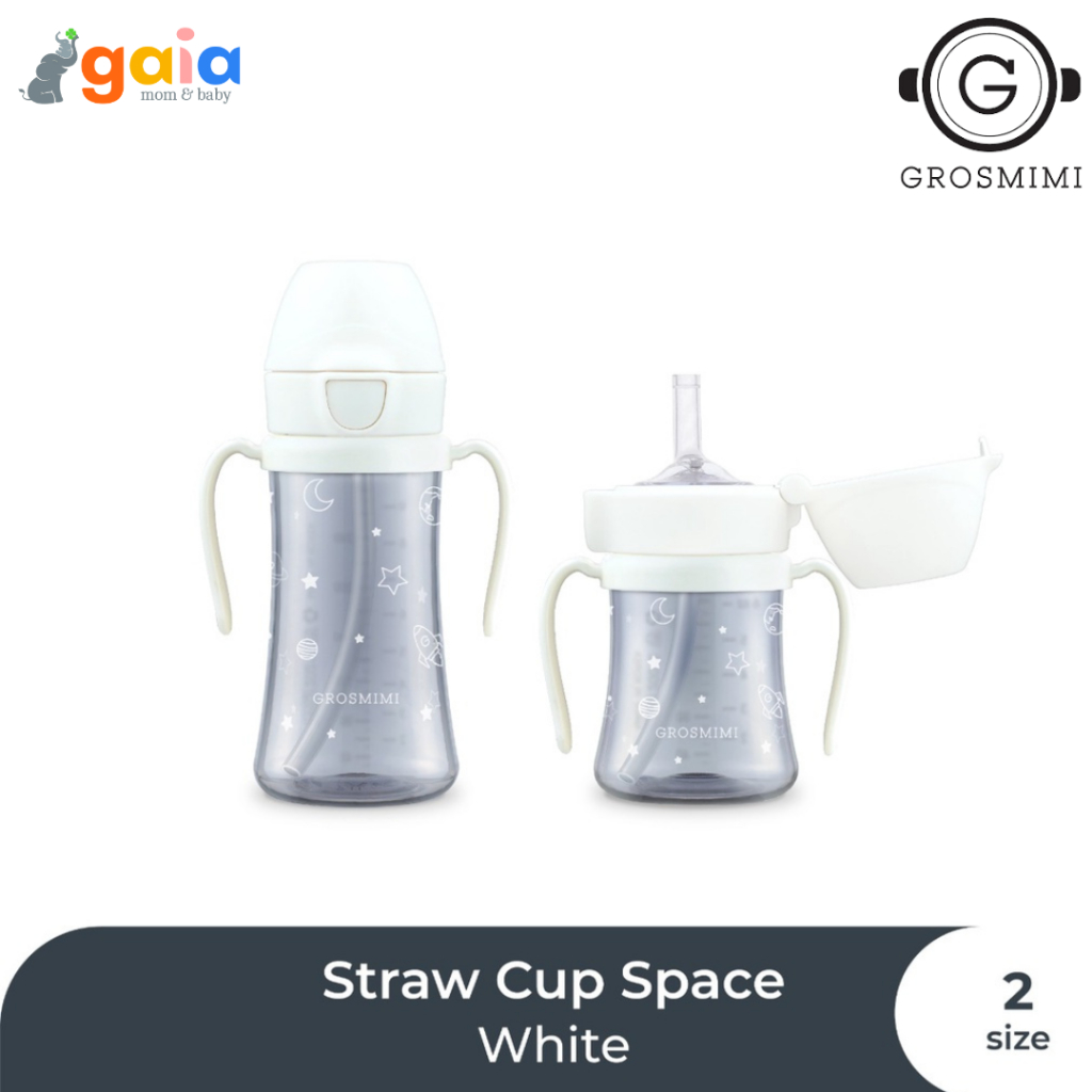 Grosmimi PPSU Straw CUP  Space  - (White)