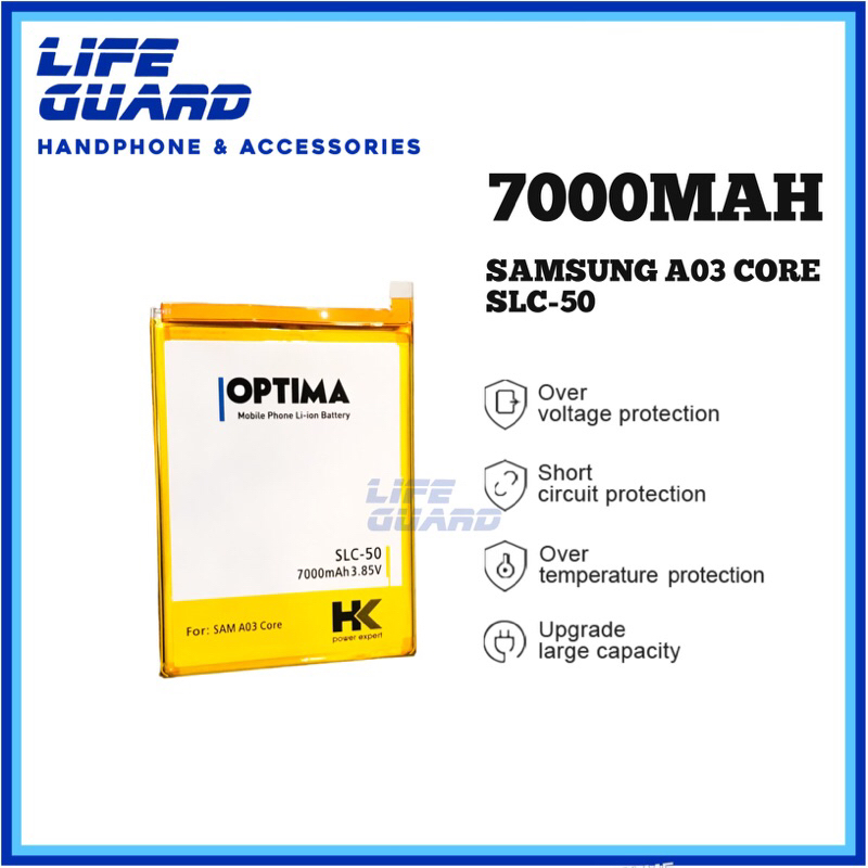 BATERAI HK OPTIMA SAMSUNG A03 CORE SLC-50 7000MAH BATRE DOUBLE IC