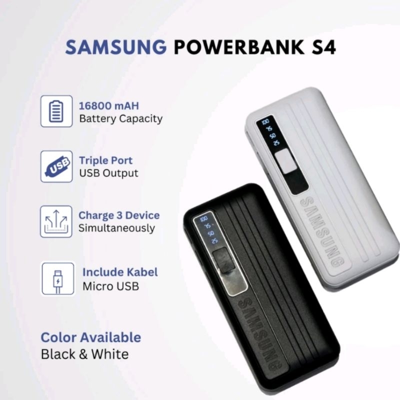 Power Bank Samsung Galaxy S10 2USB Port 3USB Port + Kabel Micro 30cm