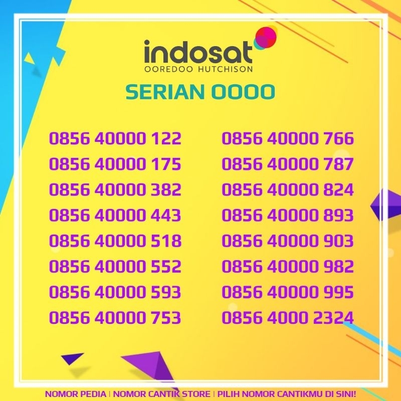 NOMOR CANTIK SERIAN 0000 INDOSAT IM3 | Kartu Perdana Nomor Murah Nocan Rapi Non 10 Digit 5G Nomor Ca