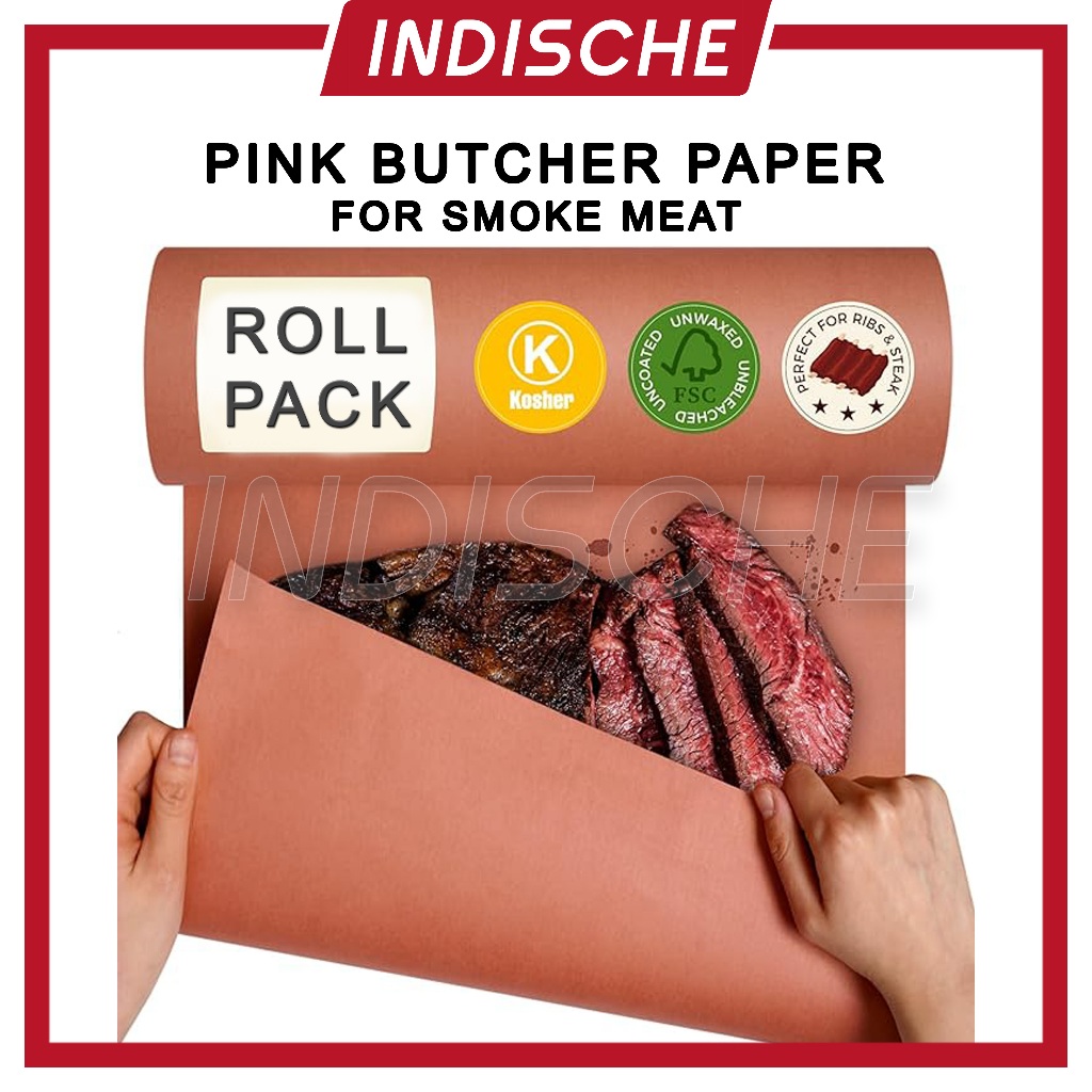 Butcher Paper for Smoke Meat Brisket Steak Kertas Khusus Daging Mentah Food Wrap Pink