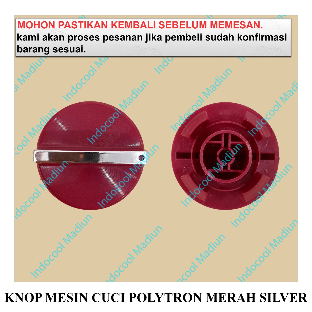 KMPMS KNOB / KENOP PUTARAN MESIN CUCI / KNOP MESIN CUCI POLYTRON MERAH SILVER