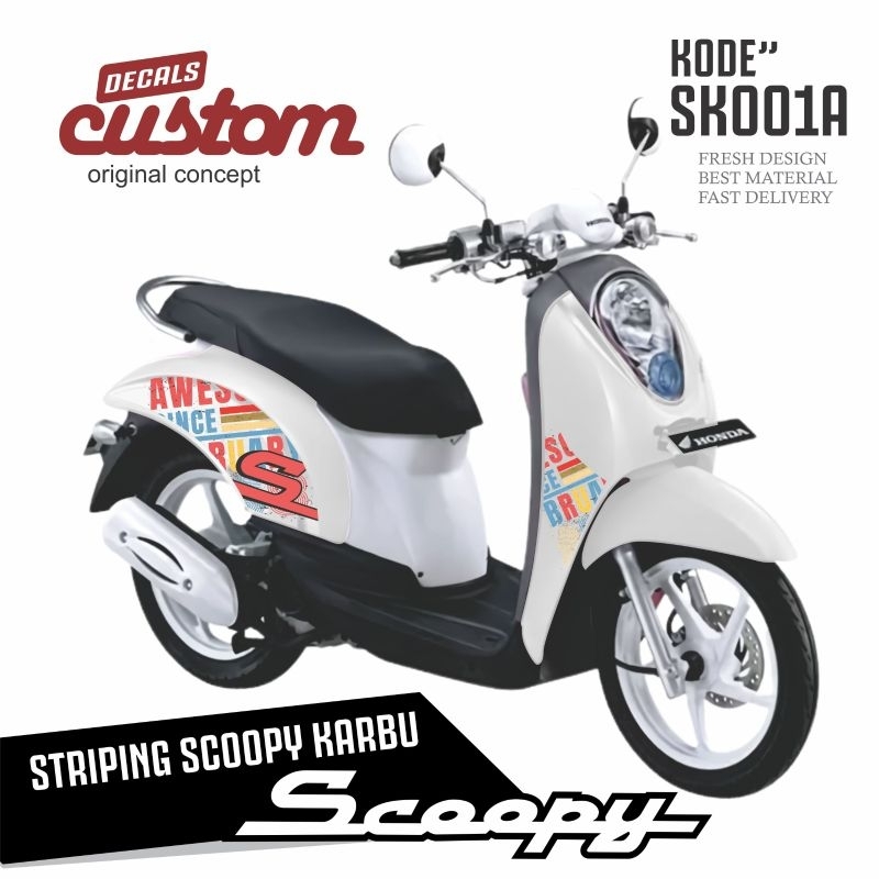 Bisa COD striping Scoopy karbu stiker variasi Honda Scoopy